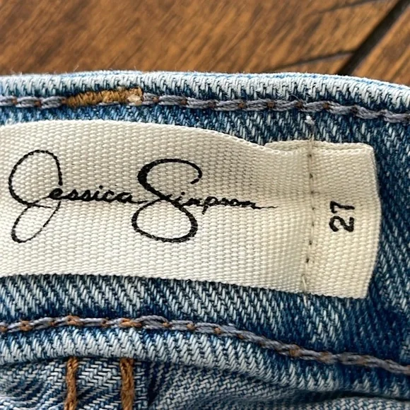 Jessica Simpson light wash blue denim jeans button fly flirt straight boot sz 27 - Picture 11 of 15